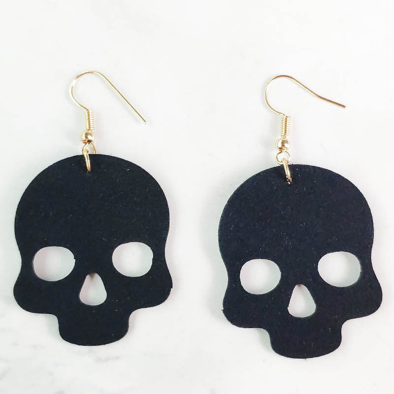 Wholesale 2 Pair/Pack Halloween Skull Spider Earrings